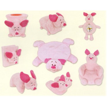 ست 8 تکه پولیشی اتاق کودک مدل خوک Pink Pig