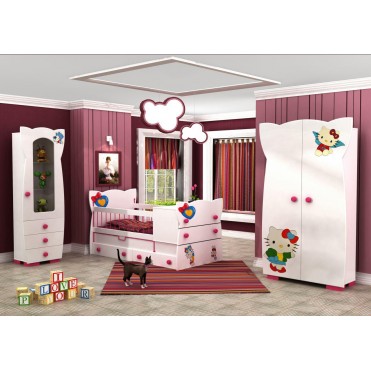 سرویس تخت و کمد نوزاد نوجوان مدل کیتی