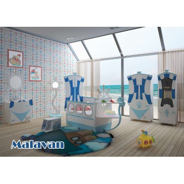 سرویس تخت و کمد نوزاد مدل ملوان