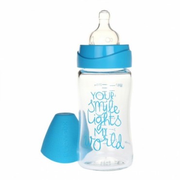 شیشه شیر 240 میل  سیلیکونی  ارتودنسی  پیرکس   0 تا 6 ماه  سواوینکس  suavinex    کد  3800991