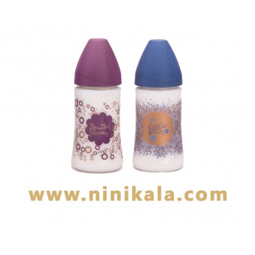 شیشه شیر  270 میل  سیلیکونی ارتودنسی   بنفش سواوینکس  suavinex   کد 3162102