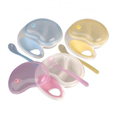 ظرف غذا 2 قسمتی همراه با قاشق کودک نابی Nuby