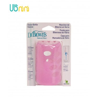 محافظ سیلیکونی شیشه شیر پیرکس دکتر براونز-Dr.Brown's  رنگ صورتی 120 میل