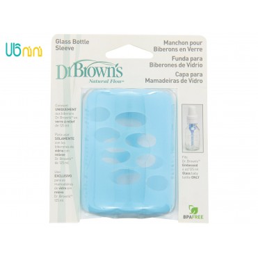 محافظ سیلیکونی شیشه شیر پیرکس دکتر براونز-Dr.Brown's  رنگ آبی 120 میل