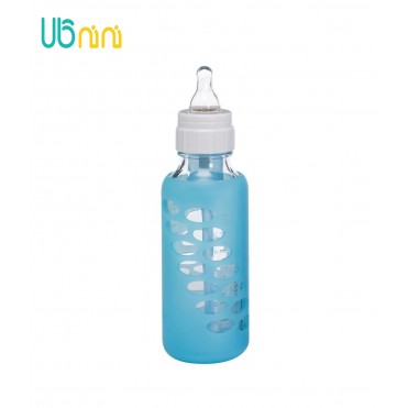 محافظ سیلیکونی شیشه شیر پیرکس دکتر براونز-Dr.Brown's  رنگ آبی 240 میل