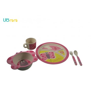 ست 5 تکه غذاخوری Bambooware مدل Betty The Butterfly