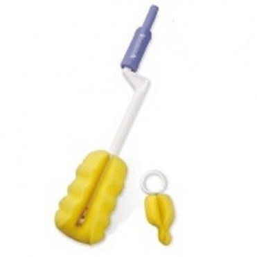 برس شیشه شوی بی بی سیل Babisil_برس زرد و دسته بنفش کد 4576