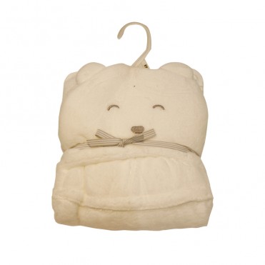 پتو  کلاه دار  نوزاد و کود ک کارترز _ خرس _سفید    Carter's