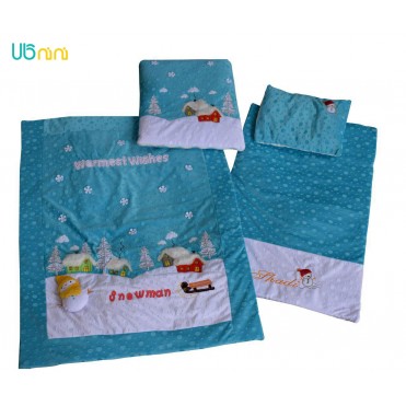 سرویس خواب نوزاد شادی-Shadi طرح آدم برفی توپی آبی فیروزه ای