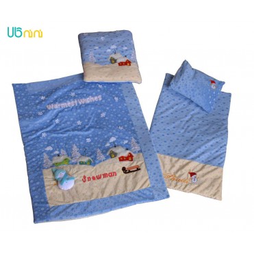 سرویس خواب نوزاد شادی-Shadi طرح آدم برفی توپی آبی آسمانی