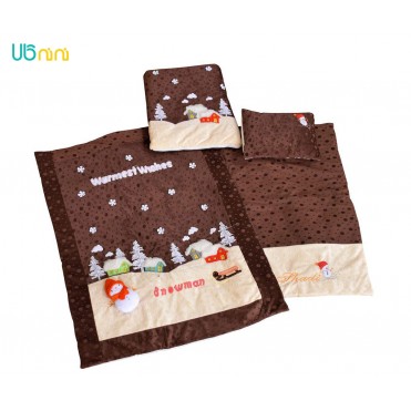 سرویس خواب نوزاد شادی-Shadi طرح آدم برفی توپی کرم قهوه ای