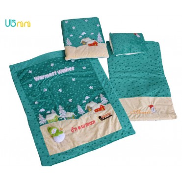سرویس خواب نوزاد شادی-Shadi طرح آدم برفی توپی سبز بنتون