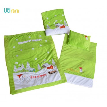 سرویس خواب نوزاد شادی-Shadi طرح آدم برفی سبز چمنی