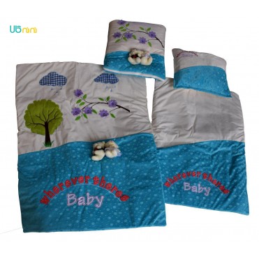 سرویس خواب نوزاد شادی-Shadi طرح عروسکی آبی فیروزه ای