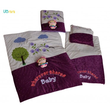 سرویس خواب نوزاد شادی-Shadi طرح عروسکی بادمجونی