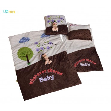 سرویس خواب نوزاد شادی-Shadi طرح عروسکی کرم قهوه ای