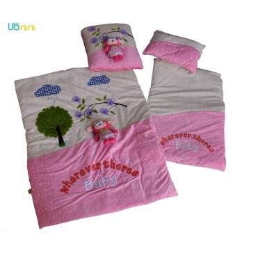 سرویس خواب نوزاد شادی-Shadi طرح عروسکی صورتی