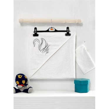 ست حوله دورپیچ کلاهدار و لیف کیدبو-KidBoo مدل  Balerina