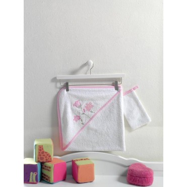 ست حوله دورپیچ کلاهدار و لیف کیدبو-KidBoo مدل Carina