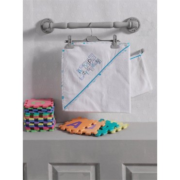 ست حوله دورپیچ کلاهدار و لیف کیدبو-KidBoo مدل Happy Birthday