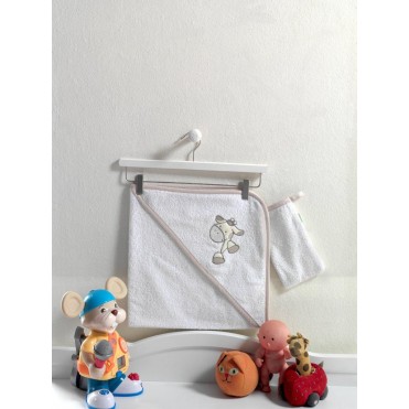 ست حوله دورپیچ کلاهدار و لیف کیدبو-KidBoo مدل Safari