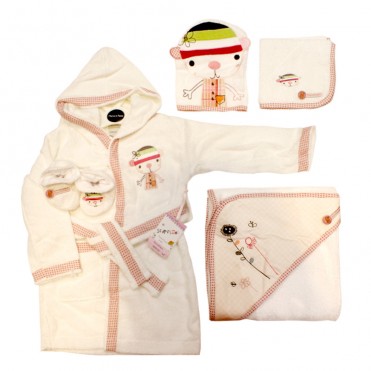 ست حوله ماماز پاپازشش طرح - مدل توری خرگوش صورتی  mamas&papas- کد1000256