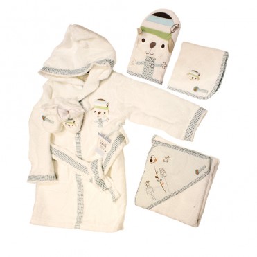 ست حوله ماماز پاپاز طرح - مدل سگ آّبی mamas&papas- کد1000255