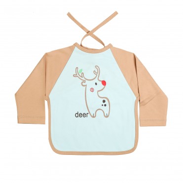 پیش بند آستین دار نوزاد بی سی سی - BCC طرح گوزن-Deer