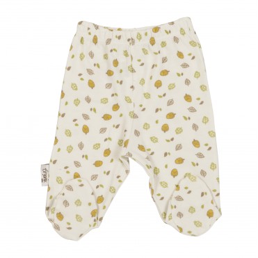 شلوار جوراب دار طرح برگ سبز برند ORGANIX