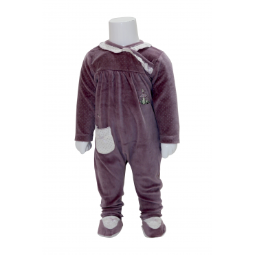 سرهمی مخمل جوراب دار دخترانه طرح قارچ  carminas