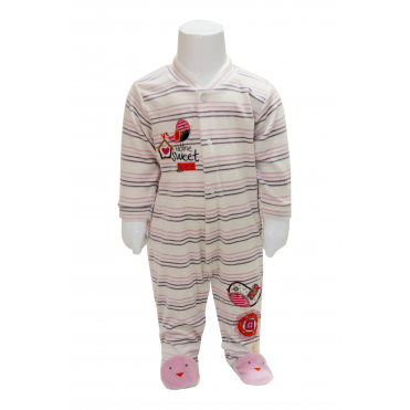 سرهمی مخمل جوراب دار دخترانه طرح جوجه و لانه  carminas