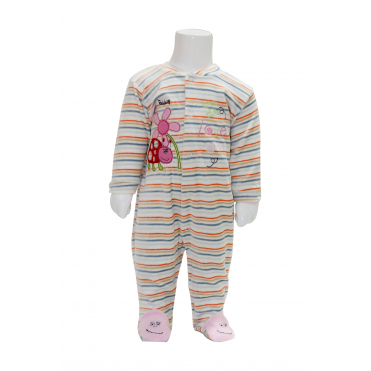 سرهمی مخمل جوراب دار دخترانه طرح گل و زنبور carminas