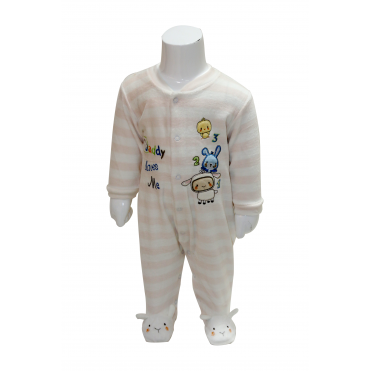 سرهمی مخمل جوراب دار دخترانه طرح جوجه و خرگوش و ببعی  carminas