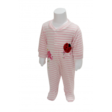 سرهمی مخمل جوراب دار دخترانه طرح کفشدوزک و گل  carminas