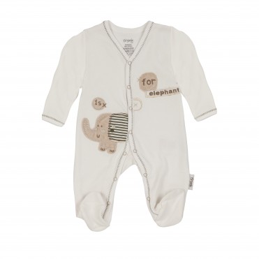 سرهمی جوراب دار طرح فیل کرم برند ORGANIX