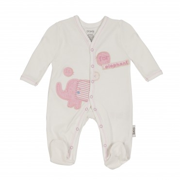 سرهمی جوراب دار طرح فیل صورتی برند ORGANIX