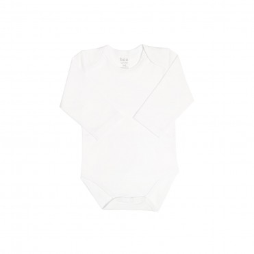 بادی آستین بلند نوزاد بی سی سی - BCC  طرح سفید-White
