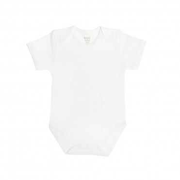 بادی آستین کوتاه نوزاد بی سی سی-BCC  طرح سفید-White