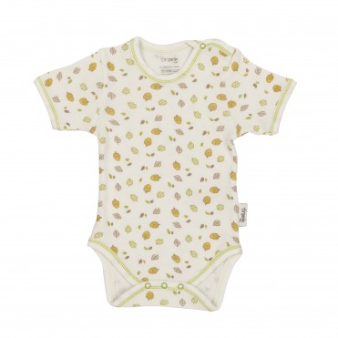 بادی آستین کوتاه زیر دگمه دار طرح برگ سبز برند ORGANIX