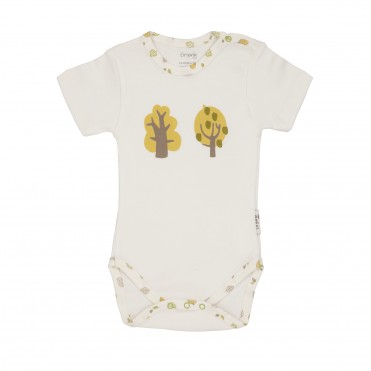 بادی آستین کوتاه زیر دگمه دار طرح برگ سبز برند ORGANIX