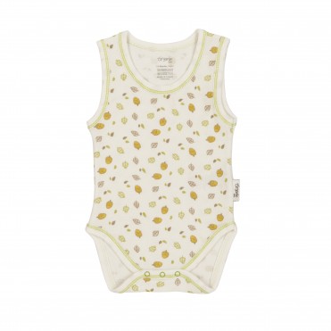 بادی رکابی زیر دگمه دار طرح برگ سبز برند ORGANIX