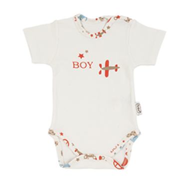 بادی آستین کوتاه زیر دگمه دار طرح سافاری برند ORGANIX