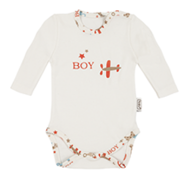 بادی آستین بلند زیر دگمه دار طرح سافاری برند ORGANIX