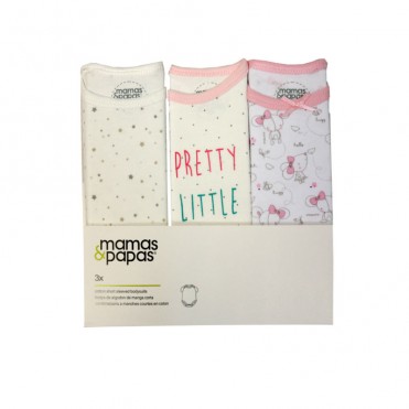 ست بادی 3 عددی زیر دکمه دار آستین کوتاه ماماز پاپاز  مدل  mamas&papas _ 000030 PRETTY LITTLE 