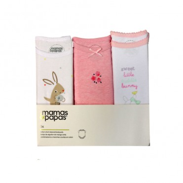 ست بادی 3 عددی زیر دکمه دار آستین کوتاه ماماز پاپاز  مدل 3 عدد گل ریز صورتی mamas&papas _ 000027 