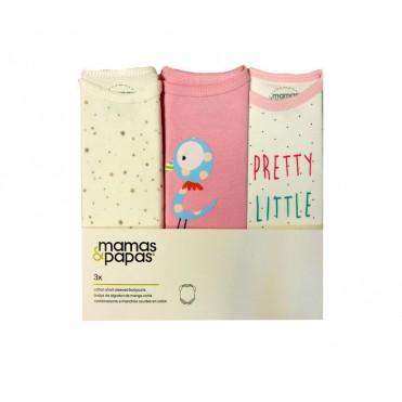 ست بادی 3 عددی زیر دکمه دار آستین کوتاه ماماز پاپاز  مدل جوجه خال خال  mamas&papas _ 000025 