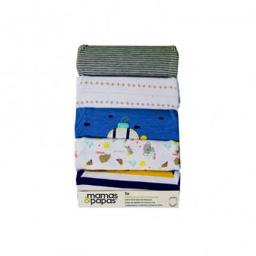 ست بادی 5 عددی زیر دکمه دار آستین کوتاه  ماماز پاپاز  مدل ماهی  mamas&papas _ 000079  