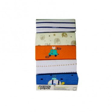 ست بادی 5 عددی زیر دکمه دار آستین کوتاه  ماماز پاپاز  مدلBEEP ماشین  mamas&papas _ 000080   