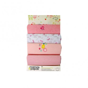 ست بادی 5 عددی  زیر دکمه دار آستین بلند ماماز پاپاز  مدل طرح موش با پاپیون صورتی   mamas&papas _ 000083