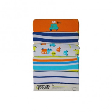 ست بادی 5 عددی  زیر دکمه دار آستین بلند ماماز پاپاز  مدل تاکسی و کامیون mamas&papas _ 000066